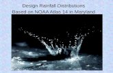 Design Rainfall Distributions Based on NOAA Atlas 14 in Maryland.