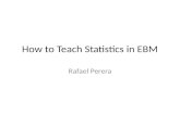 How to Teach Statistics in EBM Rafael Perera. Basic teaching advice Know your audience Know your audience! Create a knowledge gap Give a map of the main.