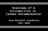 Overview of & Introduction to Career Documentation Joan Mitchell Foundation FALL 2010.