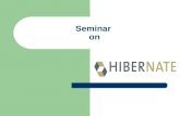 Seminar on. Overview Hibernate. What is it? Hibernate. How does it work? Hibernate Tools