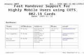 Doc.: IEEE 802.11-08/1358r2 Submission January 2009 Marc Emmelmann et al., TU BerlinSlide 1 Fast Handover Support for Highly Mobile Users using COTS 802.11.