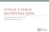 CYCLE 2 CHILD NUTRITION DATA Patricia Winders, MS, RD, LD ADE Child Nutrition Unit.