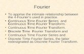 Fourier To apprise the intimate relationship between the 4-Fourier’s used in practice. Continuous Time Fourier Series and Continuous Time Fourier Transform.
