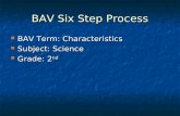 BAV Six Step Process BAV Term: Characteristics BAV Term: Characteristics Subject: Science Subject: Science Grade: 2 nd Grade: 2 nd.
