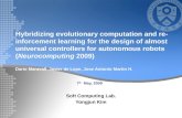17 Hybridizing evolutionary computation and reinforcement learning for the design of almost universal controllers for autonomous robots (Neurocomputing.