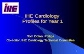 1 IHE Cardiology Profiles for Year 1 Tom Dolan, Philips Co-editor, IHE Cardiology Technical Committee.