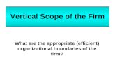 Vertical Scope of the Firm What are the appropriate (efficient) organizational boundaries of the firm?
