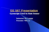 EE 587 Presentation Gyroscope Used As Rate Sensor Instructor: Dr. Lumpp Presenter: Wei Lu.