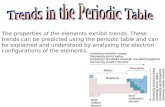 The properties of the elements exhibit trends. These trends can be predicted using the periodic table and can be explained and understood by analyzing.