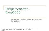 Dani Vainstein & Monika Arora Gautam 1 Requirement - Req0003 Implementation of Requirement Req0003.
