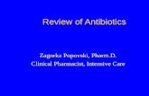 Review of Antibiotics Zagorka Popovski, Pharm.D. Clinical Pharmacist, Intensive Care.
