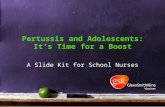 Pertussis and Adolescents: It’s Time for a Boost A Slide Kit for School Nurses.