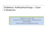 Diabetes: Pathophysiology -- Type 2 Diabetes Lekshmi T. Nair, MD Division of Endocrinology, Diabetes and Metabolism Email: lekshmi.nair@osumc.edu.