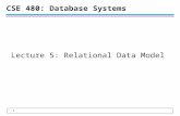 1 CSE 480: Database Systems Lecture 5: Relational Data Model.