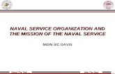 Stand The Test … Join The Best NAVAL SERVICE ORGANIZATION AND THE MISSION OF THE NAVAL SERVICE MIDN 3/C DAVIS 1.