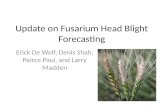 Update on Fusarium Head Blight Forecasting Erick De Wolf, Denis Shah, Peirce Paul, and Larry Madden.