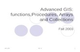 ADV_GISVB - III1 Advanced GIS: functions,Procedures, Arrays and Collections Fall 2003.