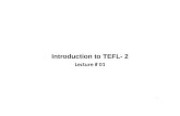 Introduction to TEFL- 2 Lecture # 01. Teacher’s role in an oral lesson Motivator Informant Conductor Diagnoser Corrector.