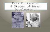 Erik Erikson’s 8 Stages of Human Development. Erik Erikson’s 8 Stages of Human Development Each stage has a conflict between inner needs and outside social.