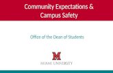 Office of the Dean of Students Community Expectations & Campus Safety.