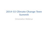 2014-15 Climate Change Teen Summit Orientation Webinar.