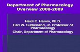 Department of Pharmacology Overview 2008-2009 Heidi E. Hamm, Ph.D. Earl W. Sutherland, Jr. Professor of Pharmacology Chair, Department of Pharmacology.