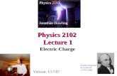 Physics 2102 Lecture 1 Electric Charge Physics 2102 Jonathan Dowling Charles-Augustin de Coulomb (1736-1806) Version: 1/17/07.