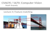 Lecture 4: Feature matching CS4670 / 5670: Computer Vision Noah Snavely.