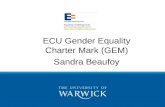 ECU Gender Equality Charter Mark (GEM) Sandra Beaufoy.