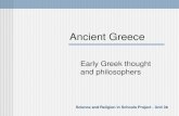 Ancient Greece Early Greek thought and philosophers Science and Religion in Schools Project - Unit 3b.