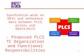 1 Synchronize work on DEXs and reference data between PLCS pilots and OASIS/PLCS - Proposed PLCS TC Organization and Functional Responsibilities.