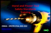 Hand and Power Tool Safety Standards Training OSHA - 29CFR1926.300-302 Objectives Start.