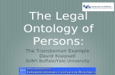 The Legal Ontology of Persons: The Transbeman Example David Koepsell SUNY Buffalo/Yale University.