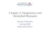 Chapter 3: Diagnostics and Remedial Measures Ayona Chatterjee Spring 2008 Math 4813/5813.