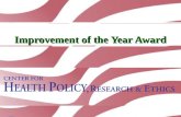 Improvement of the Year Award. Award Presentations by Farrokh Alemi, Ph.D.