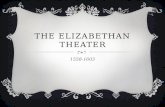 THE ELIZABETHAN THEATER 1558-1603. THE TIME PERIOD  England is small (5 million people) There are more people in London today U.S. today 300,000,000.
