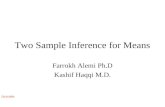 Go to index Two Sample Inference for Means Farrokh Alemi Ph.D Kashif Haqqi M.D.