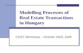Modelling Processes of Real Estate Transactions in Hungary COST Workshop – October 2002, Delft.