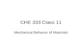 CHE 333 Class 11 Mechanical Behavior of Materials.
