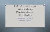 CA Mini-Corps Workshop Professional Portfolio December 05, 2014 Rosario Verdel.
