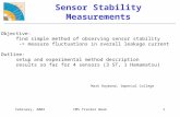 February, 2004CMS Tracker Week1 Sensor Stability Measurements Objective: find simple method of observing sensor stability -> measure fluctuations in overall.