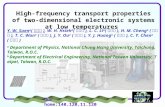 140.120.11.120 1 High-frequency transport properties of two- dimensional electronic systems at low temperatures Y. W. Suen a ( 孫允武 ), W. H. Hsieh b ( 謝文興.