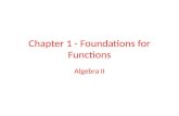 Chapter 1 - Foundations for Functions Algebra II.