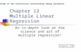 Chapter 12 Multiple Linear Regression An in-depth look at the science and art of multiple regression! Chapter 12B A study of the statistical relationship.