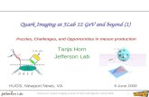 Quark Imaging at JLab 12 GeV and beyond (1) Tanja Horn Jefferson Lab HUGS, Newport News, VA 9 June 2009 1 Tanja Horn, CUA Colloquium Tanja Horn, Quark.