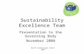 North Farnborough Infant 2008 Sustainability Excellence Team Presentation to the Governing Body November 2008.