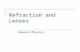 Refraction and Lenses Honors Physics. Refraction Refraction is based on the idea that LIGHT is passing through one MEDIUM into another. The question is,