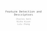 Feature Detection and Descriptors Charles Hatt Nisha Kiran Lulu Zhang.