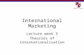 International Marketing Lecture week 3 Theories of internationalisation.