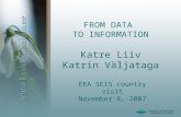 FROM DATA TO INFORMATION Katre Liiv Katrin Väljataga EEA SEIS country visit November 8, 2007.